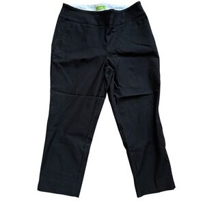 Swing Dish Golf Pants Women Black Stretch Cropped Pockets Preppy Sz 14